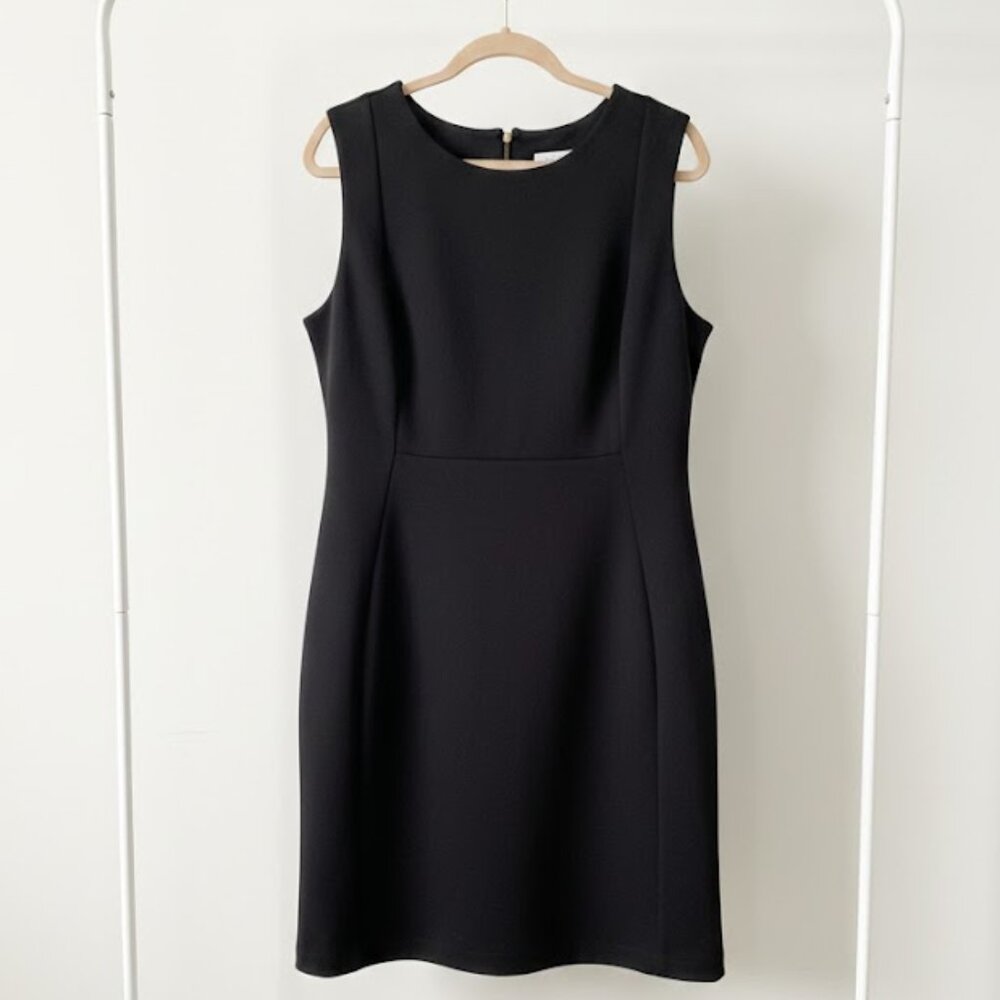 Calvin Klein Black Dress With Gold Back Zipper Size 16